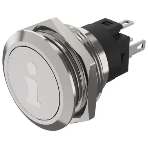 EAO 82 Series Illuminated Push Button Switch, Momentary, Panel Mount, 22.3mm Cutout, SPDT, White LED, 240V, IP65, IP67 - 82-6151.1A54.B004 product image