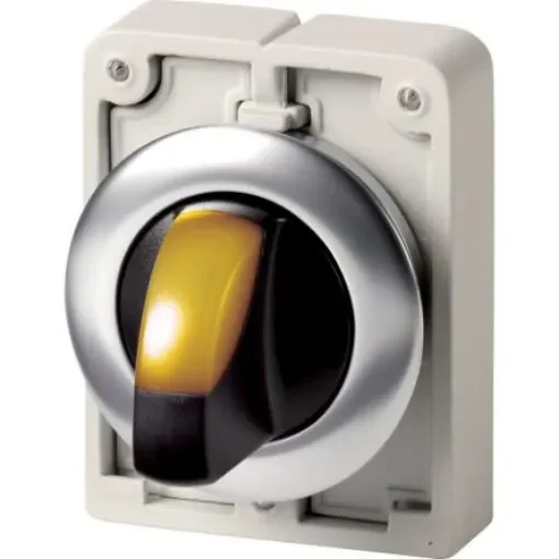 Eaton Toggle Selector Switch - 30mm Cutout Diameter, Illuminated 2 Positions - 188068 M30I-FWLKV-Y product image