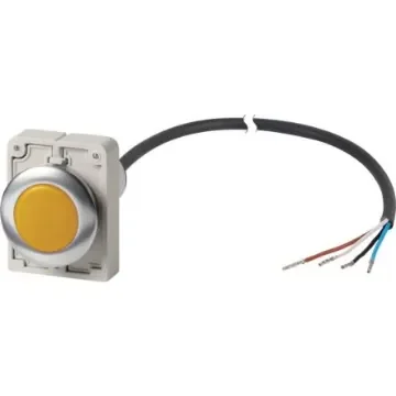 Eaton, Panel Mount White LED Indicator, 30mm Cutout, Round - 186071 C30C-FL-Y-24-P65 product image