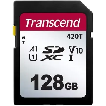 Transcend 128 GB SDXC SD Card, A1, U1, V10 - TS128GSDC420T product image