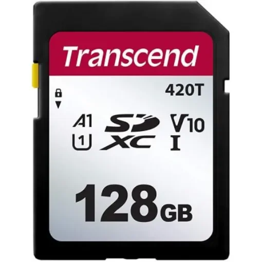 Transcend 128 GB SDXC SD Card, A1, U1, V10 - TS128GSDC420T product image