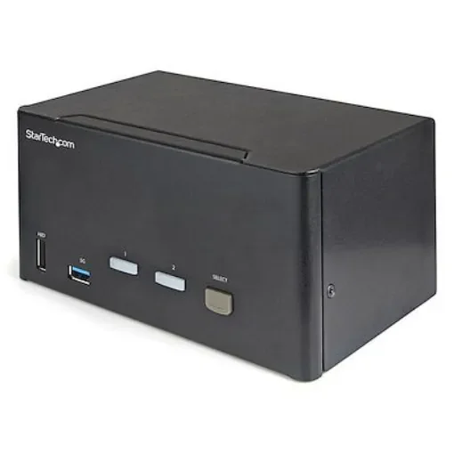 StarTech.com 2 Port 3 USB DisplayPort KVM Switch, 3.5 mm Stereo 3480 x 2160 Maximum Resolution - SV231TDPU34K product image