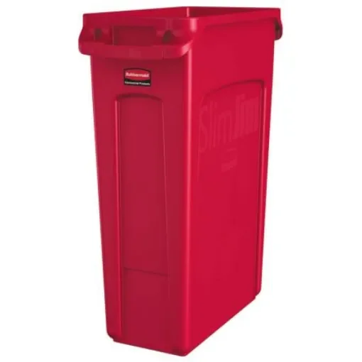 Rubbermaid Commercial Products Slim Jim 23gal Red Polypropylene Waste Bin - 1956189 product image