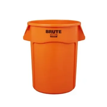 Rubbermaid Commercial Products Brute Vented 44gal Orange Polypropylene Waste Bin - 2119307 product image