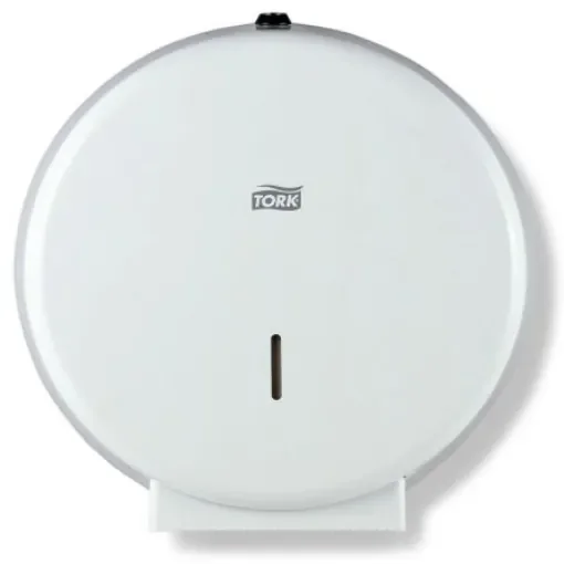 Tork White Metal Toilet Roll Dispenser, 118mm x 254mm x 249mm - 247040 product image