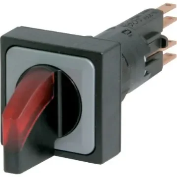 Eaton RMQ16 Series 2 Position Selector Switch Head, 16mm Cutout, Black/Red Handle - 040657 Q25LWK1-RT product image
