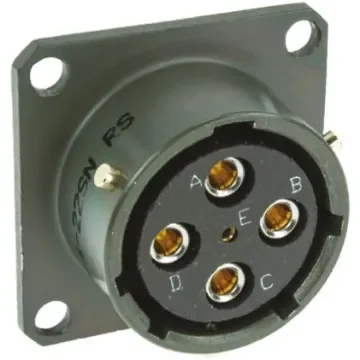 Amphenol Limited, 62GB 5 Way Box Mount MIL Spec Circular Connector ReceptacleGreen, Socket Contacts,Shell Size 14, - 62GB-12E14-22SN product image