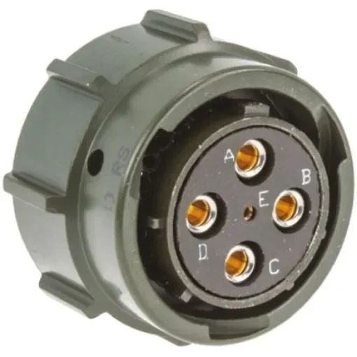 Amphenol Limited, 62GB 5 Way Cable Mount MIL Spec Circular Connector PlugGreen, Socket Contacts,Shell Size 14, Bayonet - 62GB-56TG14-22SN(044) product image