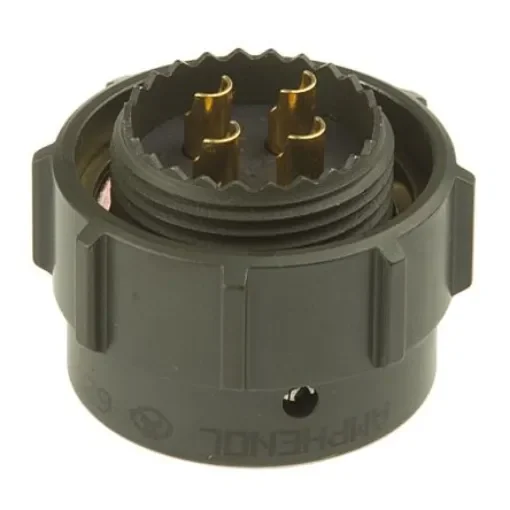 Amphenol Limited, 62GB 4 Way Cable Mount MIL Spec Circular Connector PlugOlive, Pin Contacts,Shell Size 14, Bayonet - 62GB-56TG14-04PN(044) product image