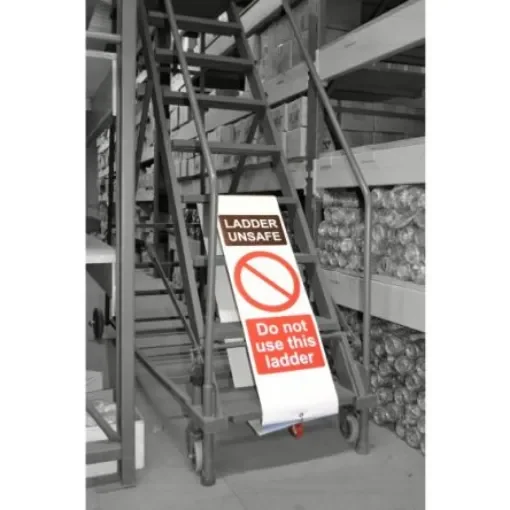 Spectrum Industrial LOK Series Red on White Safety Ladder Tag, English Language, 1 per Pack - C2961 product image