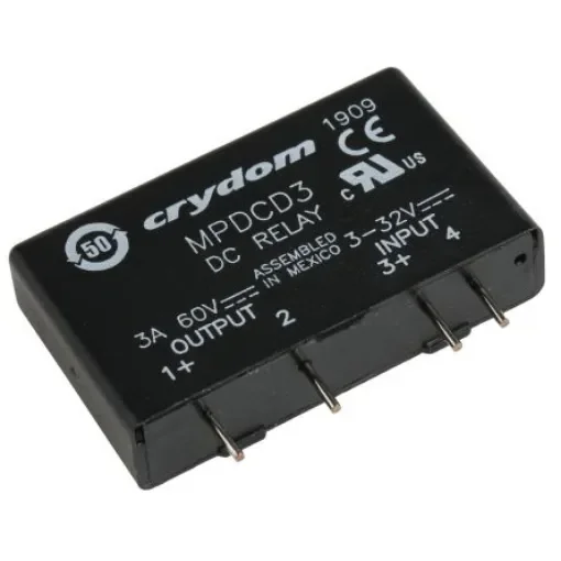 Sensata Crydom DRA1 Series Solid State Relay, 3 A Load, PCB Mount, 60 V dc Load, 32 V dc Control - MPDCD3 product image