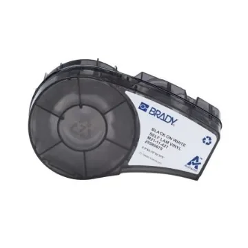 Brady B-427 Black on Black on White Label Printer Tape, 12.70 mm Width - M21-11-427 product image