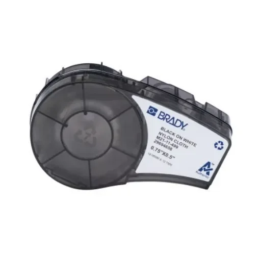 Brady B-499 Black on Black on White Label Printer Label, 19.05 mm Width - M21-11-499 product image