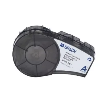 Brady B-499 Black on Black on White Label Printer Labels, 25.40 mm Width - M21-18-499 product image