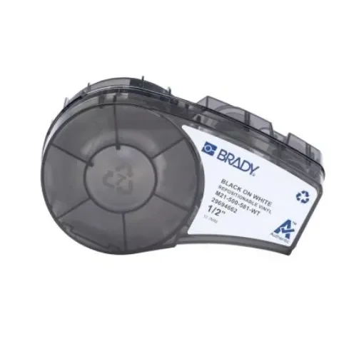 Brady B-581 Black on White Label Printer Tape, 12.70 mm Width - M21-500-581-WT product image