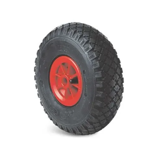 Guitel Hervieu Black, Red Rubber Abrasion Resistant Trolley Wheel, 150kg - 3588120 product image