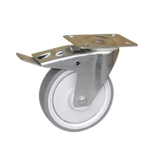 Guitel Hervieu Braked Swivel Castor Wheel, 175kg Capacity, 125mm Wheel - 374352 product image