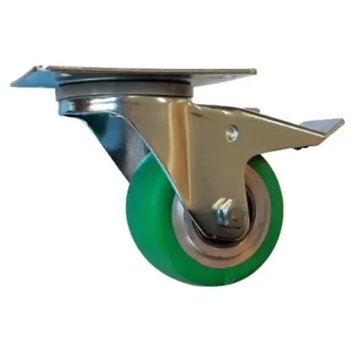 Guitel Hervieu Braked Swivel Castor Wheel, 180kg Capacity, 80mm Wheel - EP4BD080-215B product image