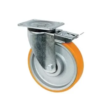 Guitel Hervieu Braked Swivel Castor Wheel, 800kg Capacity, 250mm Wheel - UP5RD250-23BM product image
