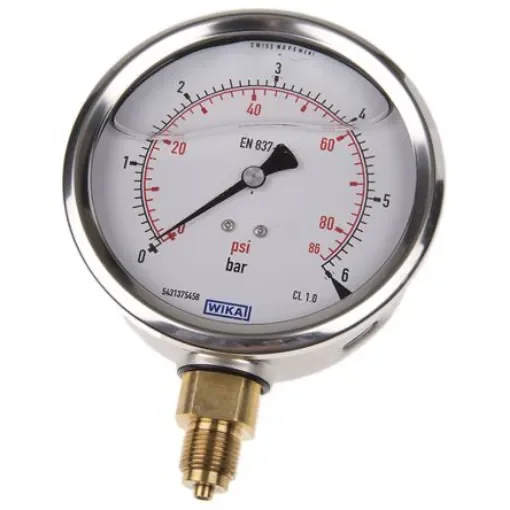 WIKA G 3/8 Analogue Pressure Gauge 6bar Bottom Entry 100mm Outside Diameter - 7075546 product image