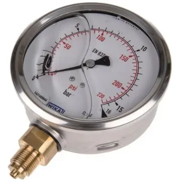 WIKA G 3/8 Analogue Pressure Gauge 16bar Bottom Entry 100mm Outside Diameter - 7075589 product image