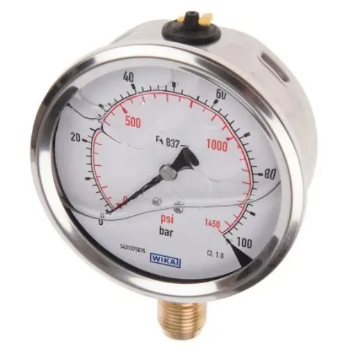 NEUTRAL Analogue Pressure Gauge 100bar Bottom Entry 100mm Outside Diameter - 7075619 product image