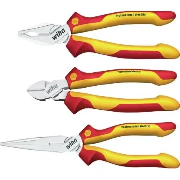 Wiha 3-Piece Plier Set, Straight Tip, 160 mm, 180 mm, 200 mm Overall - 26852 product image