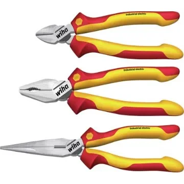 Wiha 3-Piece Plier Set, Straight Tip, 160 mm, 180 mm, 200 mm Overall - 38637 product image