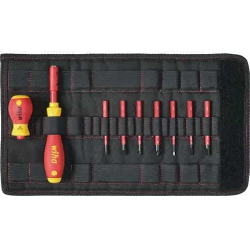 Wiha Phillips; Pozidriv; Slotted Interchangeable Insulated Screwdriver Set, 10-Piece - 41232 product image
