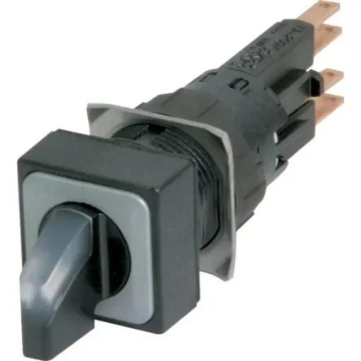 Eaton RMQ16 Series 3 Position Selector Switch Head, 16mm Cutout, Black, White Handle - 072337 Q18LWK3R-WS/WB product image