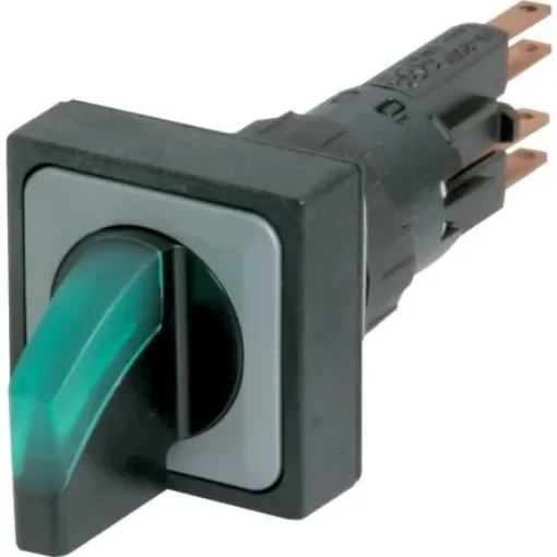 Eaton RMQ16 Series 3 Position Selector Switch Head, 16mm Cutout, Black/Green Handle - 072351 Q25LWK3R-GN/WB product image