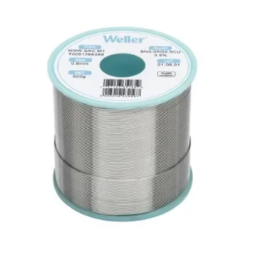 Weller Wire, 0.8mm Lead Free Solder, 217-221°C Melting Point - T0051386399 product image