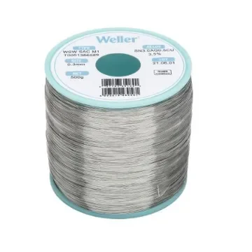 Weller Wire, 0.3mm Lead Free Solder, 217-221°C Melting Point - T0051386599 product image