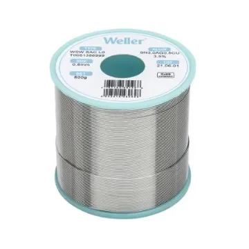 Weller Wire, 0.8mm Lead Free Solder, 217-221°C Melting Point - T0051386999 product image