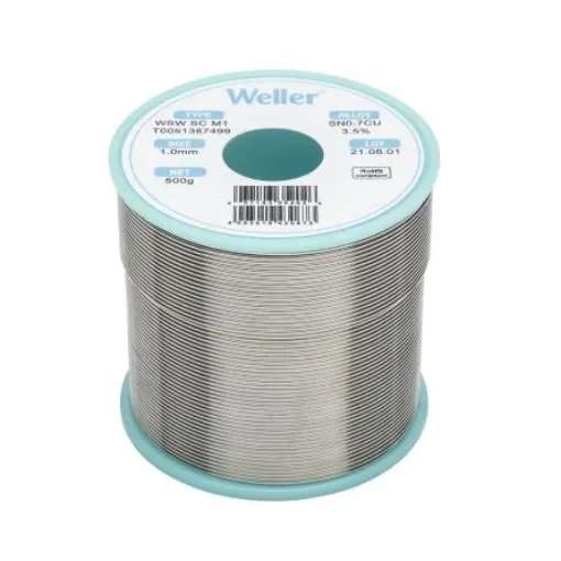 Weller Wire, 1mm Lead Free Solder, 228°C Melting Point - T0051387499 product image