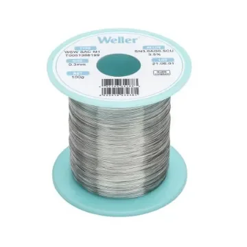 Weller Wire, 0.3mm Lead Free Solder, 217-221°C Melting Point - T0051388199 product image
