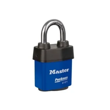 Master Lock Key Weatherproof Padlock, 8mm Shackle - 6121BLU product image