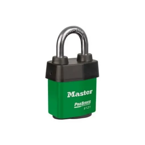 Master Lock Key Weatherproof Padlock, 8mm Shackle - 6121GRN product image