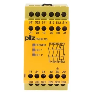 Pilz PNOZ X PNOZ X3 Emergency Stop Safety Relay, 24V ac/dc, Dual-Channel, 3 Safety Contacts - 774310 product image
