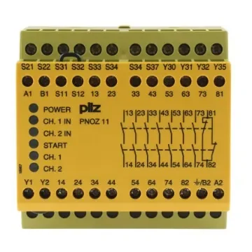 Pilz PNOZ X PNOZ 11 Emergency Stop Safety Relay, 24V ac/dc, Dual-Channel, 7 Safety Contacts - 774080 product image