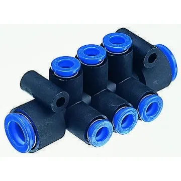 10 Outlet Ports PBT Pneumatic Manifold Tube-to-Tube Fitting, Push In 4mm Outlet - KM11-04-08-10 product image