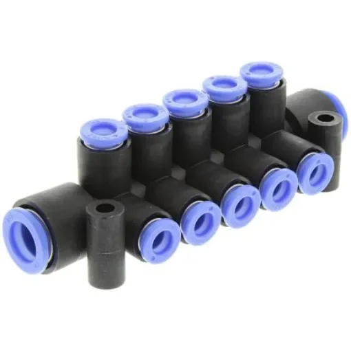 SMC KM 10 Outlet Pneumatic Manifold Fitting Push In 10 mm Push In 6 mm - KM11-06-10-10 product image