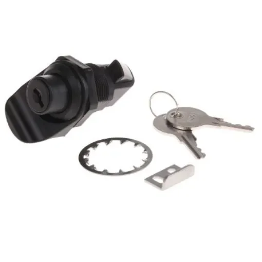 Southco Black ABS Camlock, 23mm Panel-to-Tongue, 22.2 x 25.5mm Cutout, Key Unlock - 93-303 product image