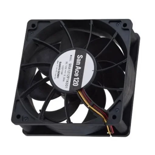 Sanyo Denki Axial Fan, 48 V dc, DC Operation, 11.5W, 480mA Max, 120 x 120 x 38mm - 9RA1248G1001 product image