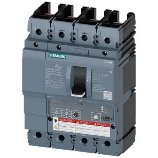 Siemens, Sentron MCCB Molded Case Circuit Breaker 4P 40A, Breaking Capacity 2.5 kA - 3VA6140-6HL41-2AA0 product image