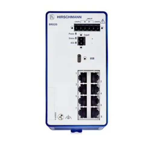 Hirschmann Managed Switch 8 Port Ethernet Switch - BRS20-08009999-TTCY99HHSESXX.X.XX product image