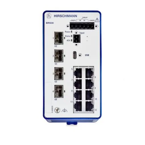 Hirschmann Managed Switch 12 Port Ethernet Switch - BRS30-0804OOOO-STCY99HHSESXX.X.XX product image