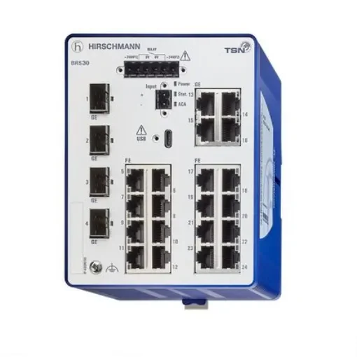 Hirschmann Managed Switch 24 Port Ethernet Switch - BRS30-2004OOOO-STCY99HHSESXX.X.XX product image