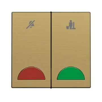 ABB Gold Do Not Disturb/Make Up Room Switch, 1 Way, 2 Gang, Millenium - 2CLA621500N1701 product image