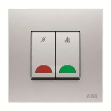 ABB Silver Do Not Disturb/Make Up Room Switch, 1 Way, 2 Gang, AM4 - 2CLA621509N1101 product image